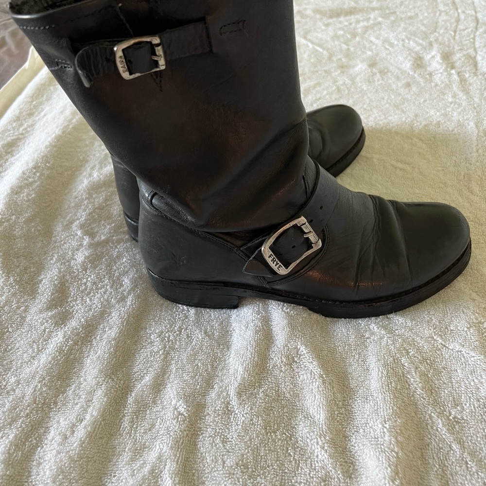 Frye Black leather shirt Moro boots - Picture 2 of 7